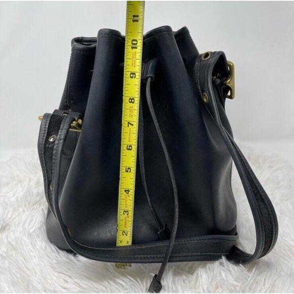 COACH 90’s Vintage Purse Lula's Legacy Leather Bucket Bag Black 9952 - Picture 12 of 14